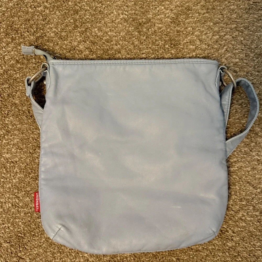 Vintage Faux Leather UnionBay Y2K Blue Lace Crossbody Purse 90s Small Adjust
